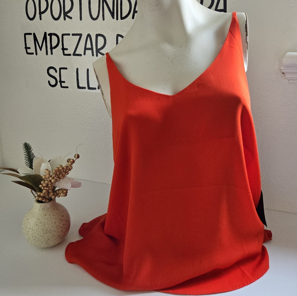 NWT Stella Luce Tank Top Color Red-orange Size Large